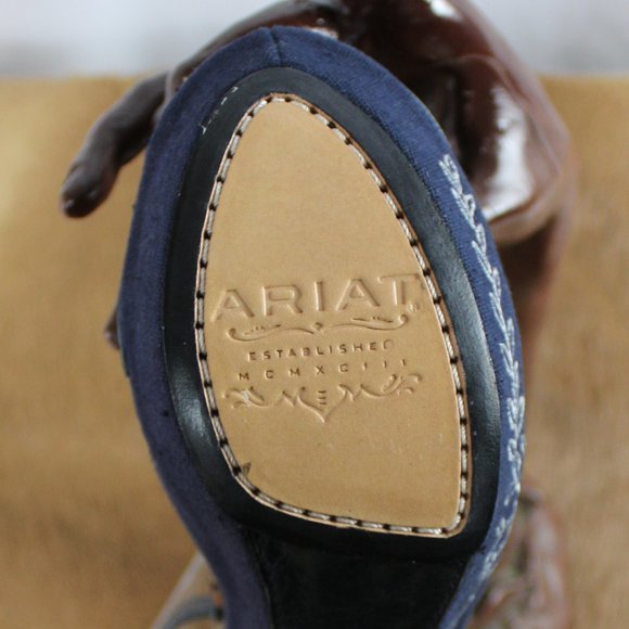 Ariat Vista Midnight Embroidered Accent Canvas & Leather Styling Wedge, Size 6.5 - Picture 6 of 11